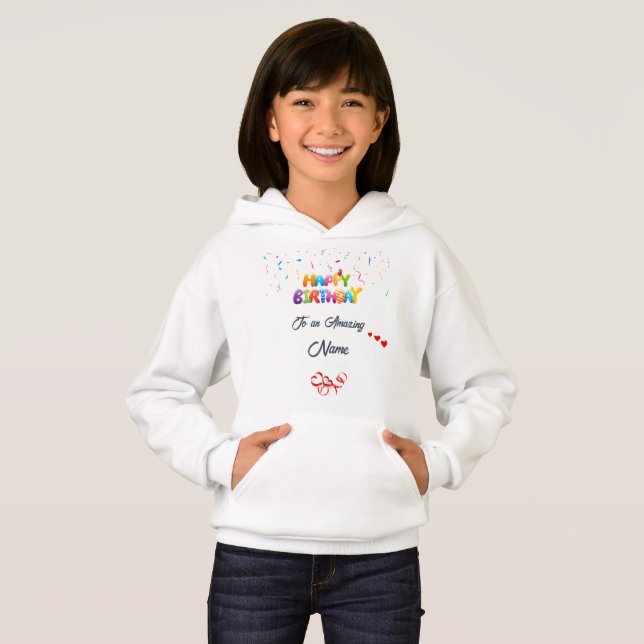 Anpassningsbar Graphic Hoodie - Best Girls' Birthd T Shirt (Hel framsida)