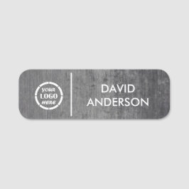 Anpassningsbar Grått Business Logotyp Basic Employ Namnbricka