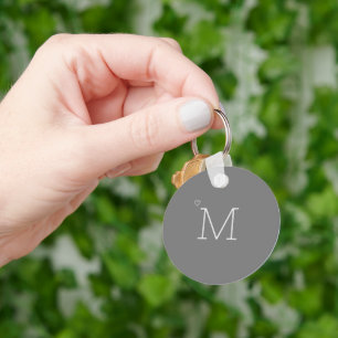 Anpassningsbar Grått i initial minimalistisk Snyg Nyckelring