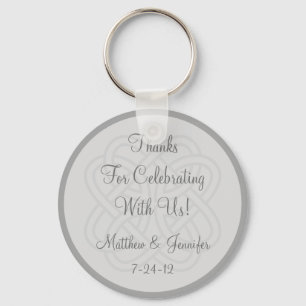Anpassningsbar Grått Keychain Wedding Favor Keepsa Nyckelring