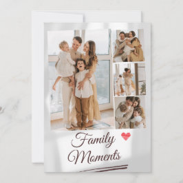 Anpassningsbar Grått-minimalistfamiljens fotokolla Julkort