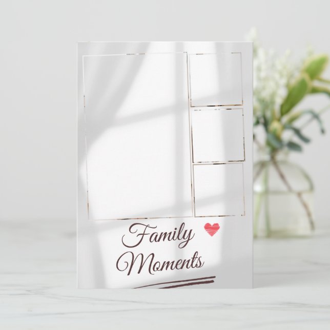 Anpassningsbar Grått-minimalistfamiljens fotokolla Julkort (Stående Fram)