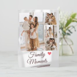 Anpassningsbar Grått-minimalistfamiljens fotokolla Julkort