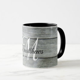 Anpassningsbar Grått Modern Rustic Farmhouse Stil  Mugg