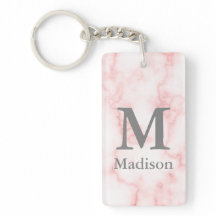 Anpassningsbar Grått Monogram och Namn på Rosa Mar