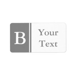 Anpassningsbar Grått Monogrammed-etiketter eller M Adressetikett