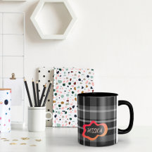 Anpassningsbar grått och vit rödkaffe Mugg