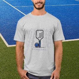 Anpassningsbar Grått Pickleball Add Namn Graphic T Shirt