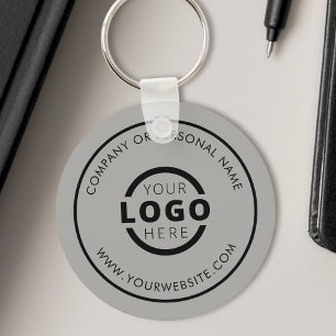 Anpassningsbar Grått Promotional Business Logotyp Nyckelring