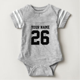 Anpassningsbar grått sportfotbollstjersey baby bod t-shirt