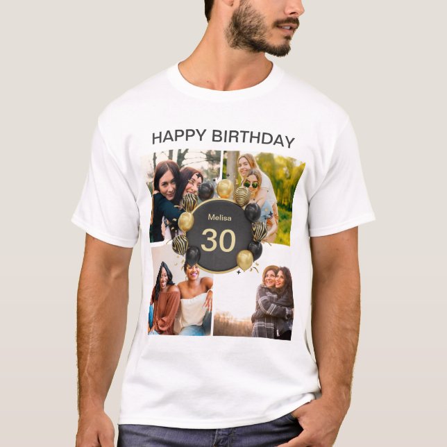 Anpassningsbar grattis på födelsedagen ballong 4 F T Shirt (Framsida)