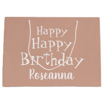 Anpassningsbar Grattis på födelsedagen Beige Large