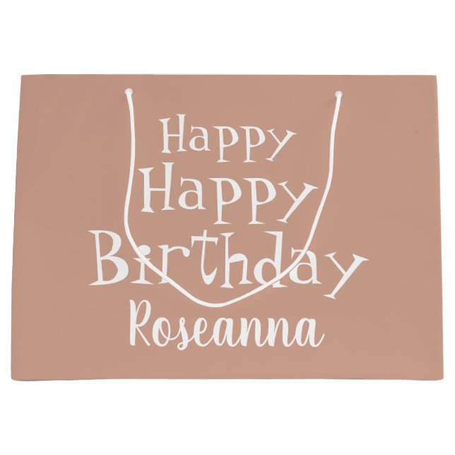 Anpassningsbar Grattis på födelsedagen Beige Large (Framsidan)