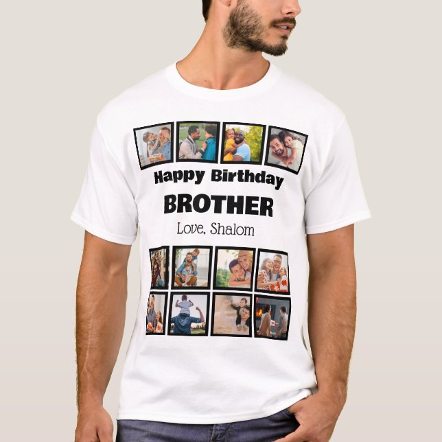 Anpassningsbar Grattis på födelsedagen Brother 12  T Shirt (Framsida)