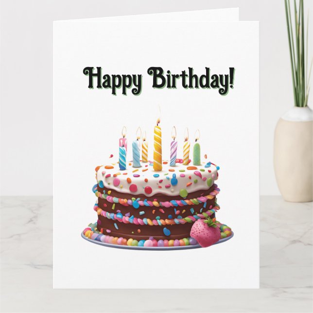 Anpassningsbar Grattis på födelsedagen Cake Bag Gi Kort (Framsida)
