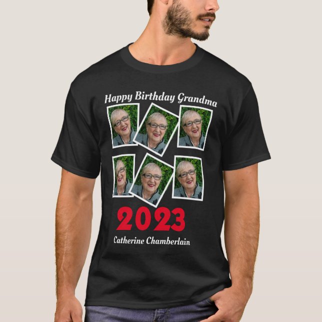 Anpassningsbar Grattis på födelsedagen Grandma 202 T Shirt (Framsida)