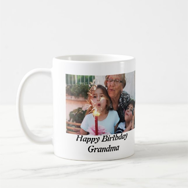 Anpassningsbar Grattis på födelsedagen Grandma Pho Kaffemugg (Vänster)