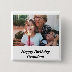 Anpassningsbar Grattis på födelsedagen Grandma Pho Knapp