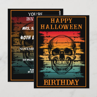 ANPASSNINGSBAR GRATTIS PÅ FÖDELSEDAGEN HALLOWEEN F VYKORT