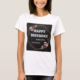 Anpassningsbar Grattis på födelsedagen Text Bild ö T Shirt