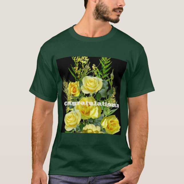 Anpassningsbar Grattiss Gula blommor Skriv ut bild T Shirt (Framsida)