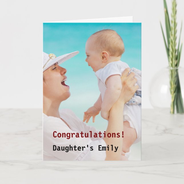 Anpassningsbar Grattiss Parent Newborn Baby Photo Kort (Framsida)
