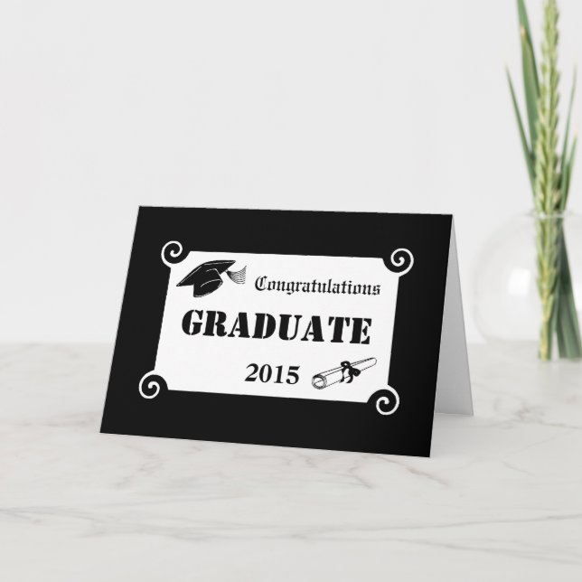 Anpassningsbar Grattiss Student 2015-gratulationsk Kort (Framsida)