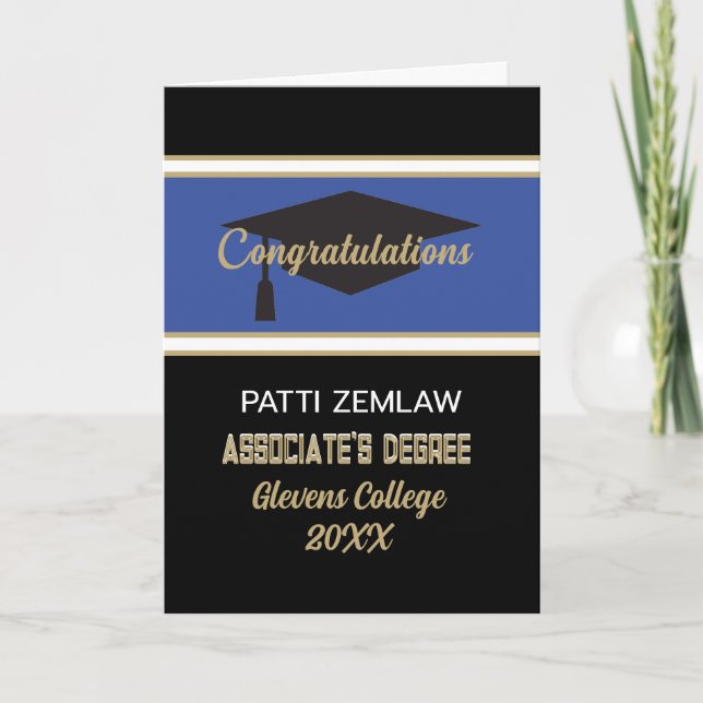 Anpassningsbar Gratulerar! Kolla! Associatets exam Kort (Framsida)