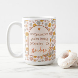 Anpassningsbar Gravid Reveal Gift Boho Blommigt Kaffemugg