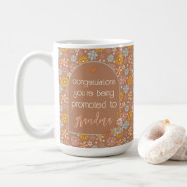 Anpassningsbar Gravid Reveal Gift Boho Blommigt Kaffemugg