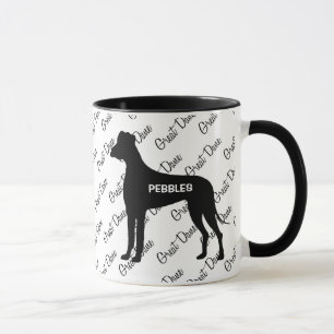 ANPASSNINGSBAR Great dane Hund Silhouette Mugg