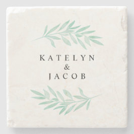 Anpassningsbar Greenery Mint Watercolor Stenunderlägg