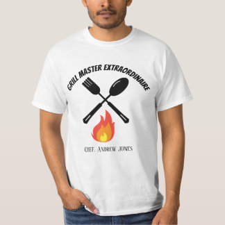 Anpassningsbar Grill Master Extraordinaire roliga T Shirt