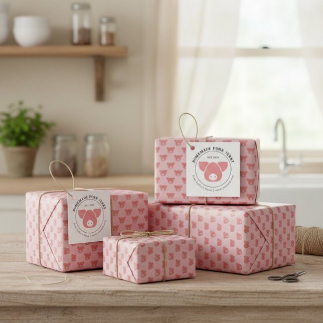 Anpassningsbar Gris Head Silhouettes for Kött Busi Presentpapper (Skapare uppladdad)