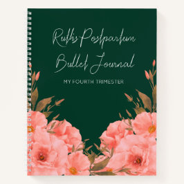 Anpassningsbar grön blomsterlig postpartumjournal