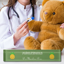 Anpassningsbar Grönt Ananas Pediatriker Anteckning