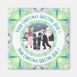 Anpassningsbar Grönt av julstjärnorna i Photo Häl Magnet