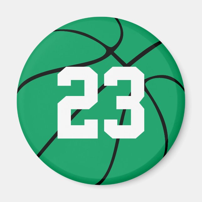 Anpassningsbar Grönt Basketball Round Fridge Magne Magnet (Framsidan)