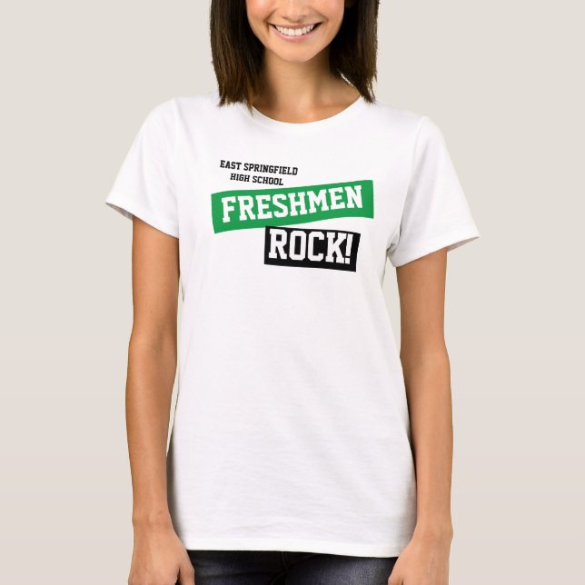 Anpassningsbar Grönt Freshman High School Class  T Shirt (Framsida)