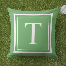 Anpassningsbar Grönt fyrkant Monogram Inledande Br Kudde