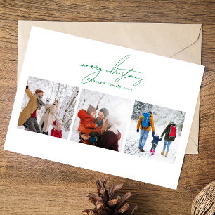 anpassningsbar grönt god jul 6 fotokollage lycklig julkort
