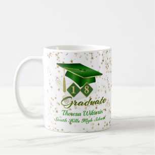 Anpassningsbar Grönt Guld Studenten Stars 20XX Kaffemugg