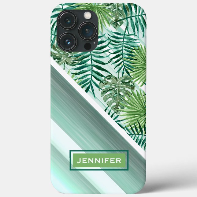 Anpassningsbar Grönt Handflatan Löv Tropical Summe (Baksida)