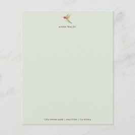 Anpassningsbar Grönt Hummingbird Stationery Papper