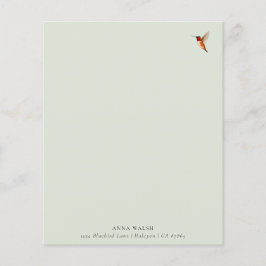 Anpassningsbar Grönt Hummingbird Stationery Papper
