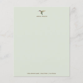 Anpassningsbar Grönt Hummingbird Stationery Papper
