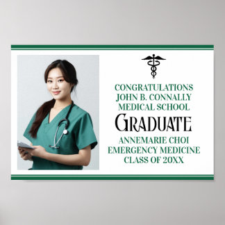 Anpassningsbar Grönt Medical School Photo Studentf Poster