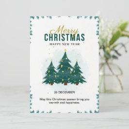 Anpassningsbar Grönt Modern God jul Inbjudningar