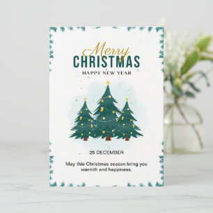 Anpassningsbar Grönt Modern God jul Inbjudningar