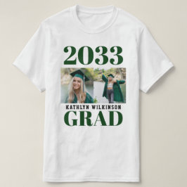 ANPASSNINGSBAR Grönt Modern Simple Script 2 Photo  T Shirt